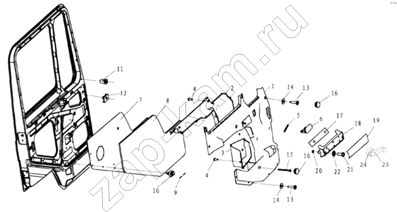 Схема/чертеж: DOOR COVERING LEFT / Shaanxi Shacman SX3255DR385