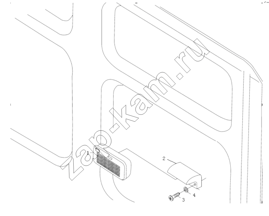 Схема/чертеж: FLOODLIGHT ON REAR PANNEL / Shaanxi Shacman SX3255DR385