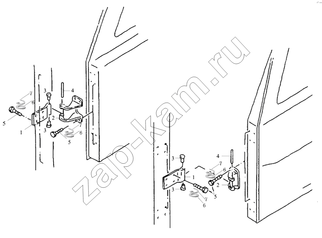 Схема/чертеж: DOOR HINGE LEFT AND RIGHT / Shaanxi Shacman SX3255DR385