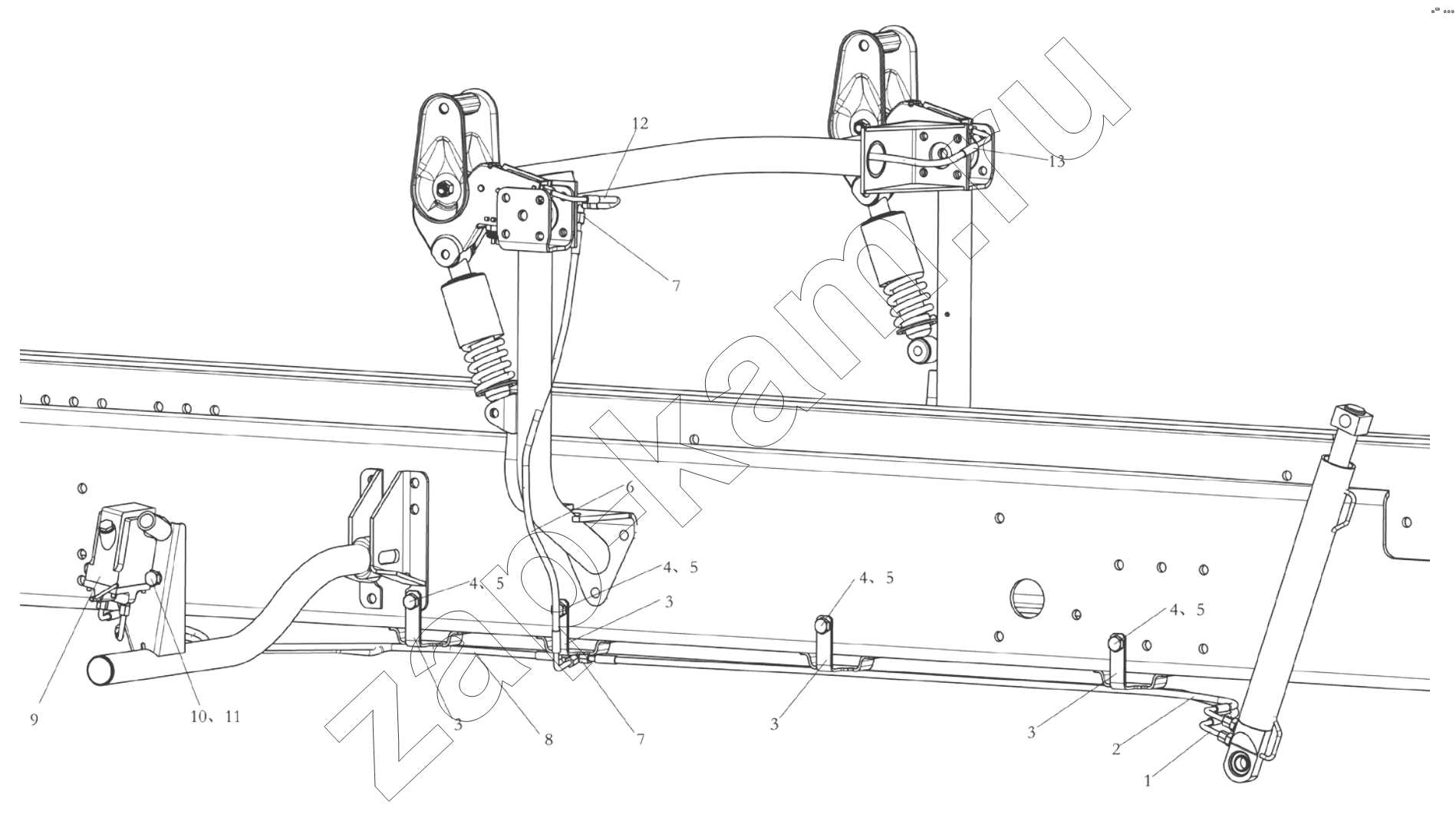 Схема/чертеж: CAB HYDRAULIC TILTING EQUIPMENT / Shaanxi Shacman SX3255DR385
