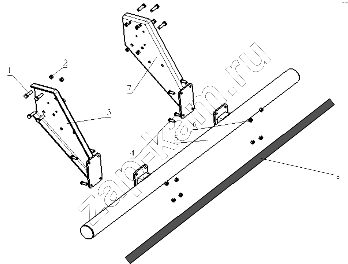 Схема/чертеж: REAR ANTI-DRILLING PROTECTION FRAME / Shaanxi Shacman SX3255DR385