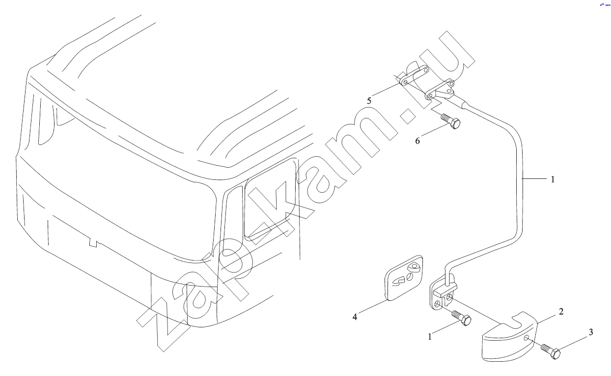 Схема/чертеж: REARVIEW MIRROR LEFT BRACKET / Shaanxi Shacman SX3255DR385