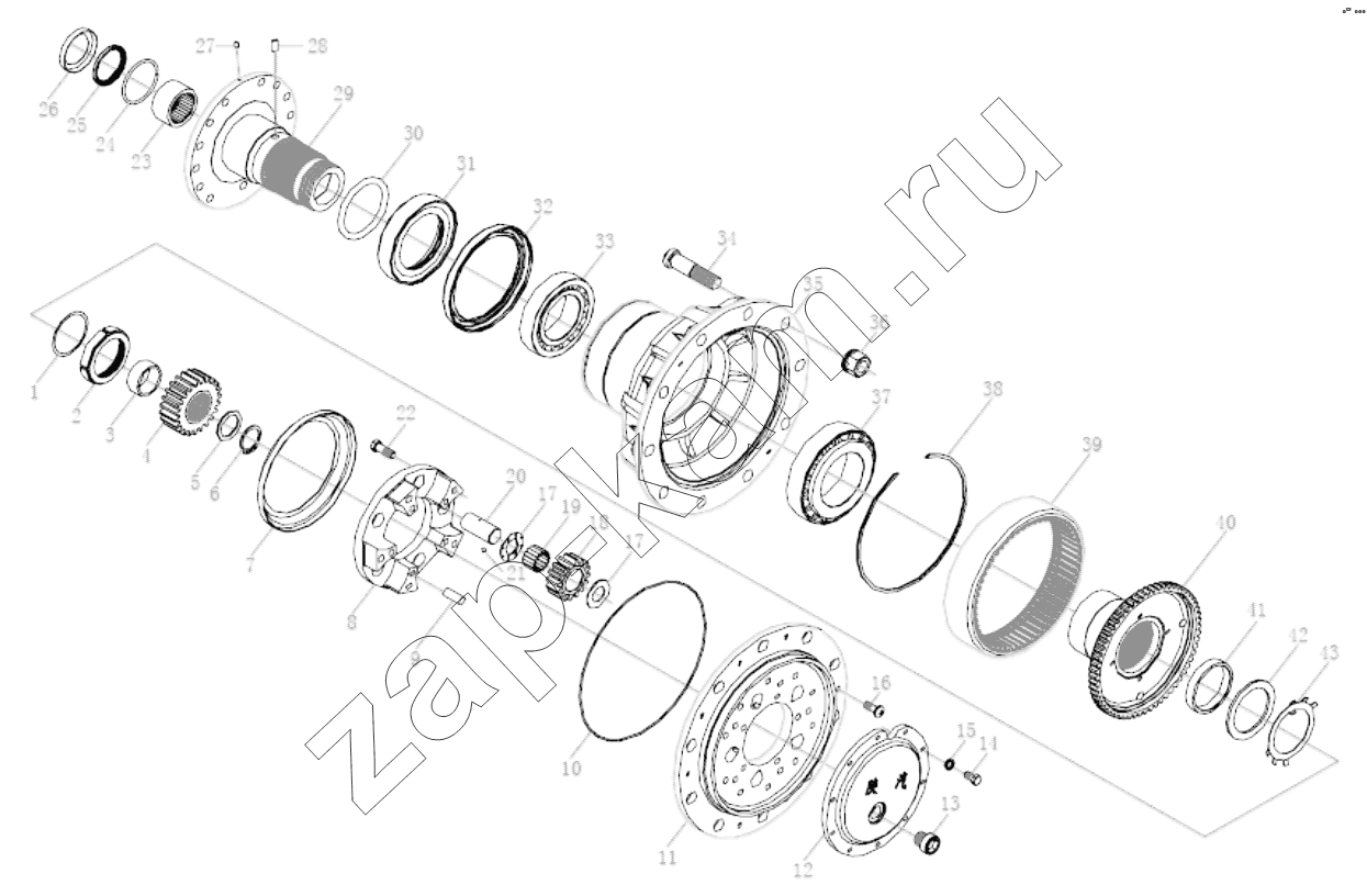 Схема/чертеж: PLANETARY GEAR REDUCER / Shaanxi Shacman SX3255DR385