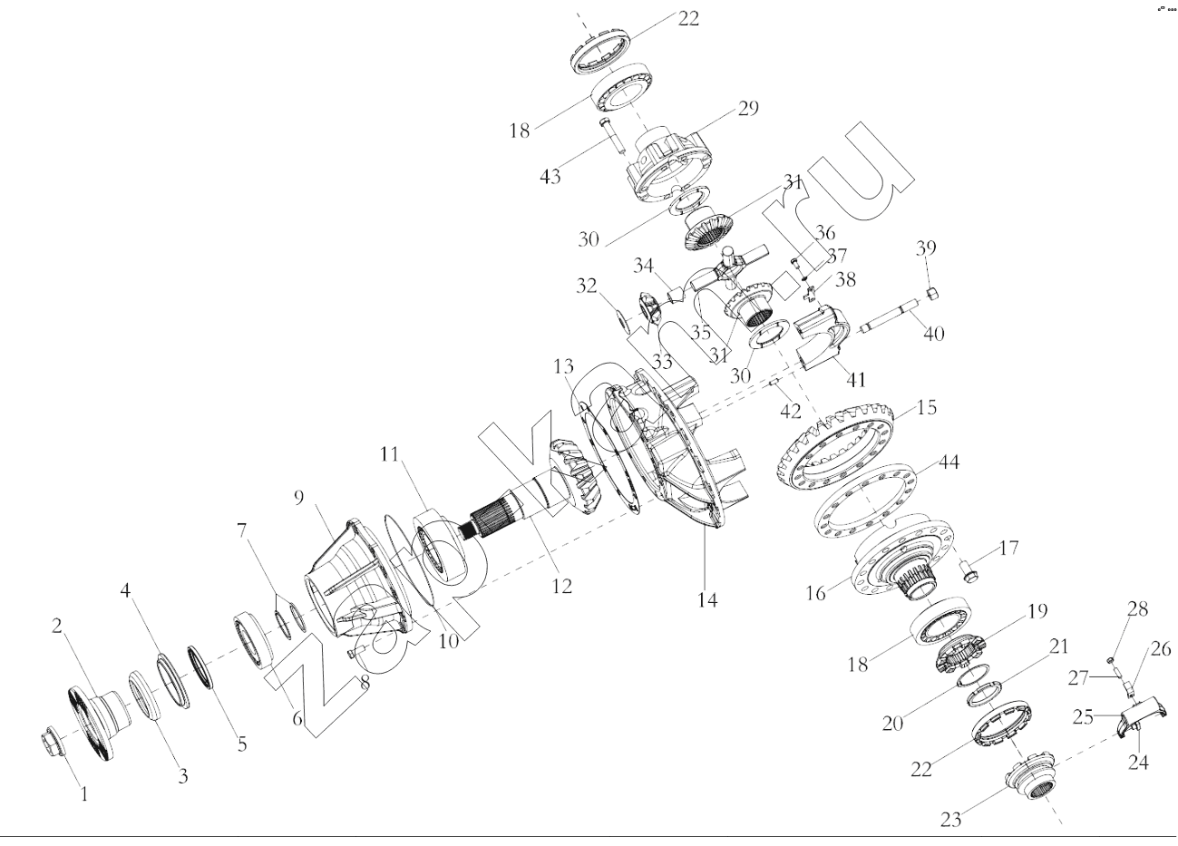 Схема/чертеж: STR REAR AXLE DRIVE / Shaanxi Shacman SX3255DR385
