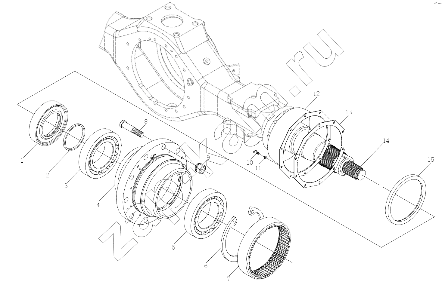 Схема/чертеж: STR TRANSAXLE WHEEL PLANETARY REDUCER I / Shaanxi Shacman SX3255DR385