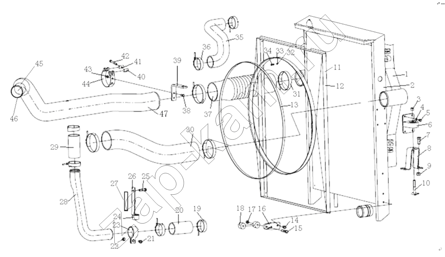 Схема/чертеж: COOLER SYSTEM (F3000/WP10) / Shaanxi Shacman SX3255DR385
