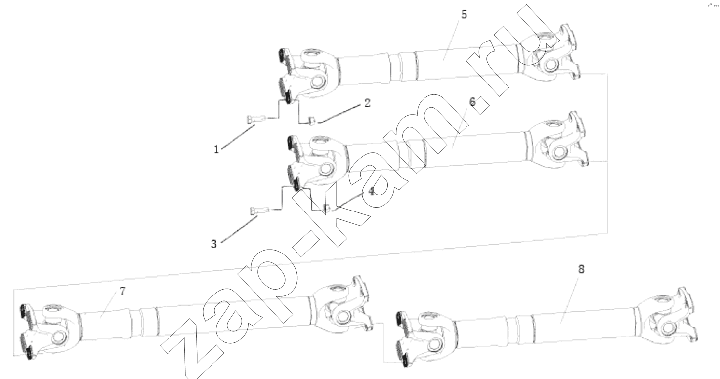 Схема/чертеж: PROPELLER SHAFT / Shaanxi Shacman SX3255DR385