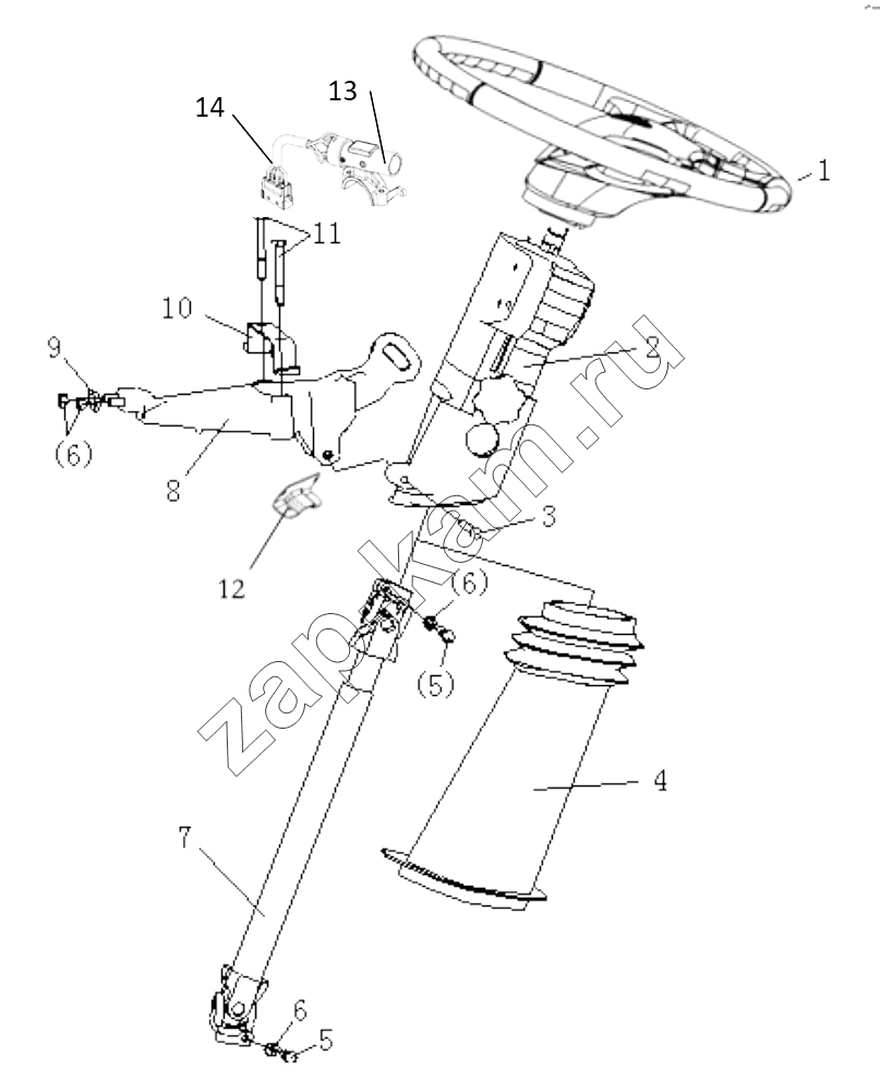 Схема/чертеж: STEERING COLUMN ADJUSTABLE / Shaanxi Shacman SX3255DR385