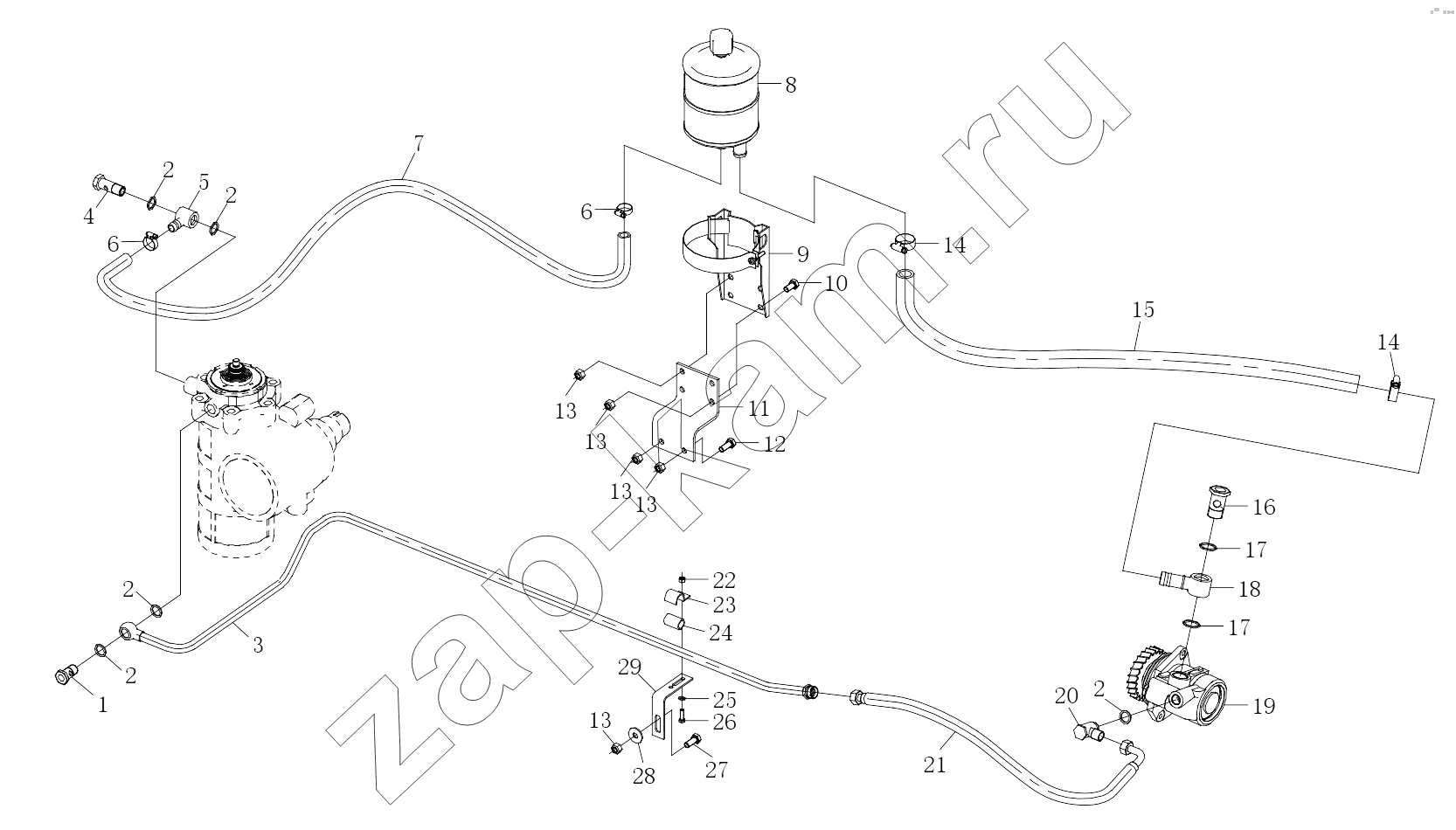 Схема/чертеж: HYDRAULIC DEVICE / Shaanxi Shacman SX3255DR385