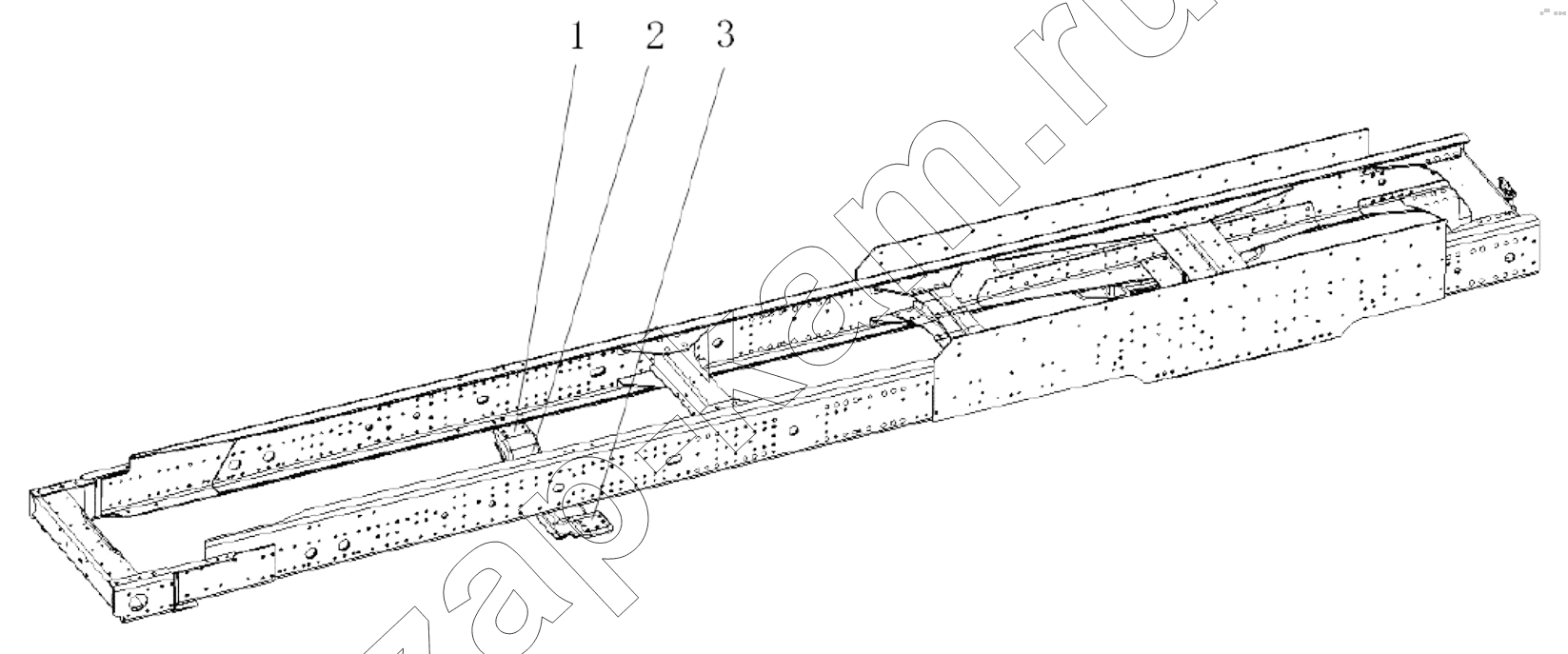 Схема/чертеж: CROSS MEMBER / Shaanxi Shacman SX3255DR385