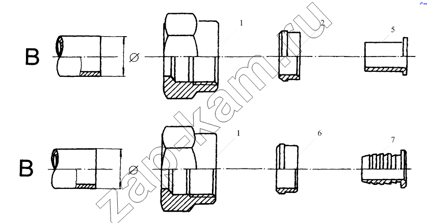Схема/чертеж: CONNECTING PARTS, LINE AND NIPPLE JOINT / Shaanxi Shacman SX3255DR385