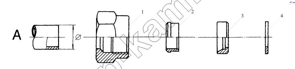 Схема/чертеж: CONNECTING PARTS, LINE AND NIPPLE JOINT / Shaanxi Shacman SX3255DR385