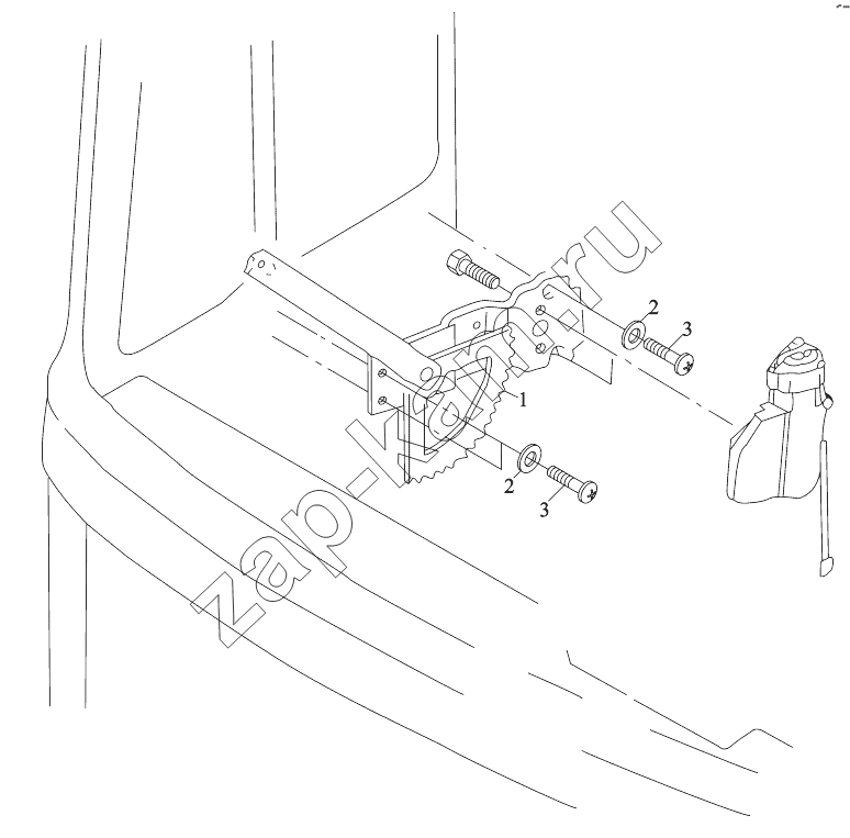 Схема/чертеж: DOOR WINDOW LIFTER RIGHT OPERATED / Shaanxi Shacman SX3255DR385