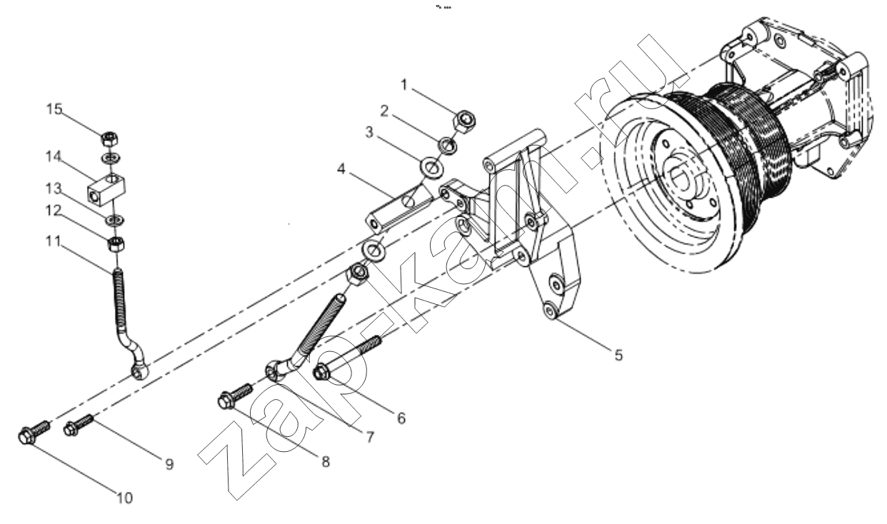 Схема/чертеж: GENERATOR BRACKET GROUP / Shaanxi Shacman F2000