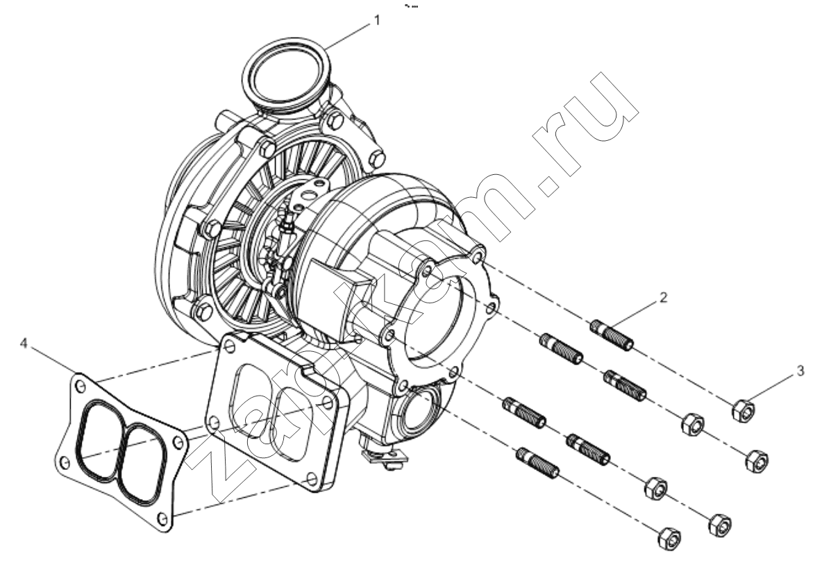 Схема/чертеж: TURBOCHARGER ASSEMBLY / Shaanxi Shacman F3000