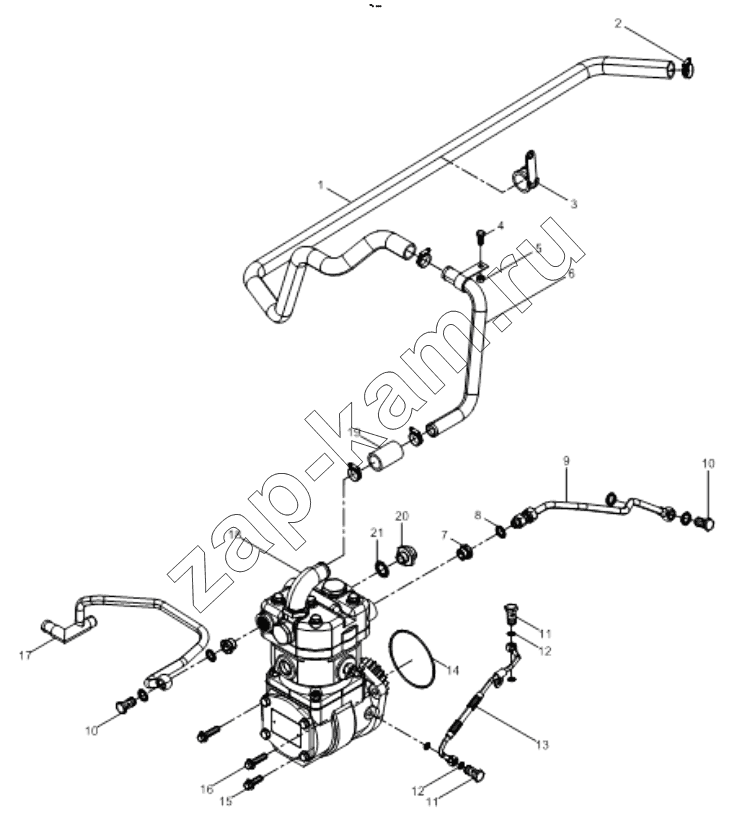 Схема/чертеж: AIR COMPRESSOR COMPRESSOR / Shaanxi Shacman F2000