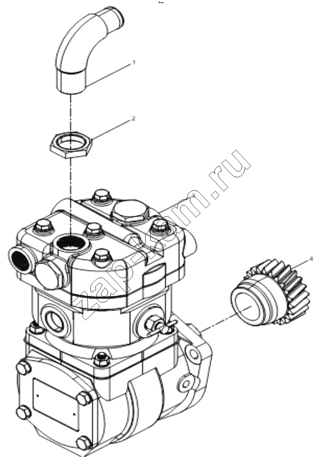 Схема/чертеж: AIR COMPRESSOR ASSEMBLY / Shaanxi Shacman F2000