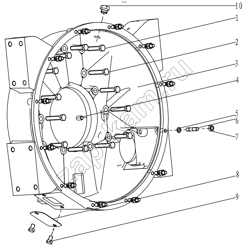 Схема/чертеж: A COMBINED FLYWHEEL HOUSING GRP100010665 / Shaanxi Shacman F2000