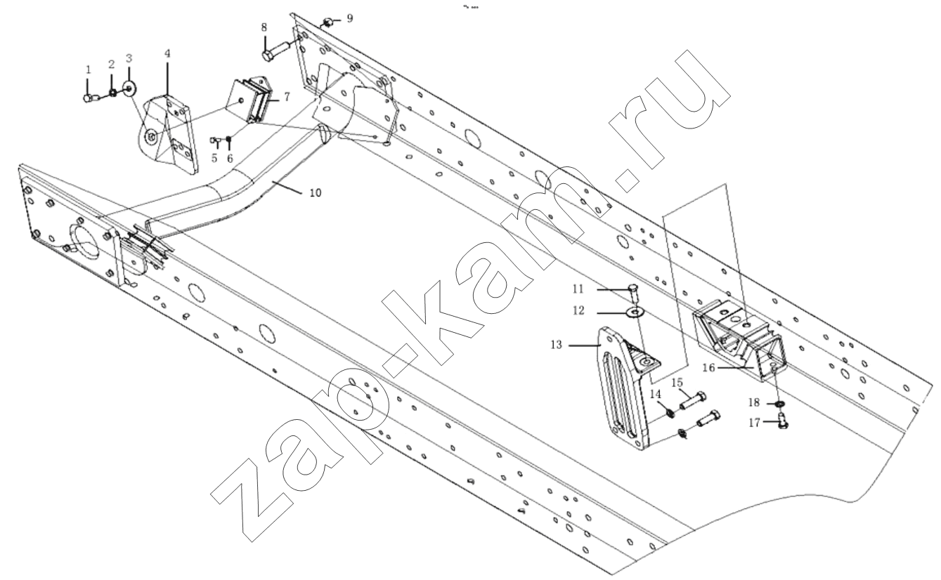 Схема/чертеж: WP10E32 ENGINE SUSPENSION / Shaanxi Shacman F2000