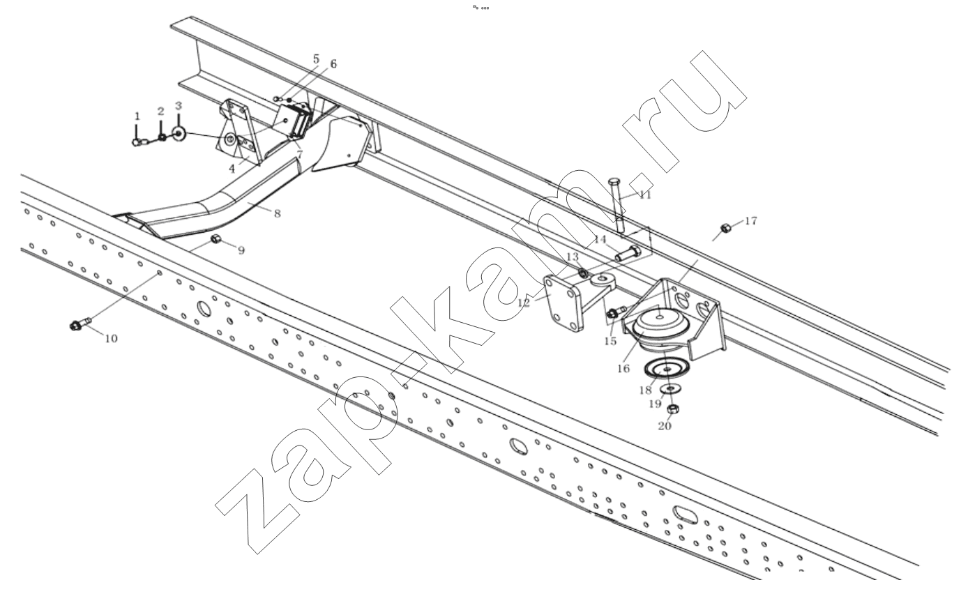 Схема/чертеж: ISM ENGINE SUSPENSION / Shaanxi Shacman F3000