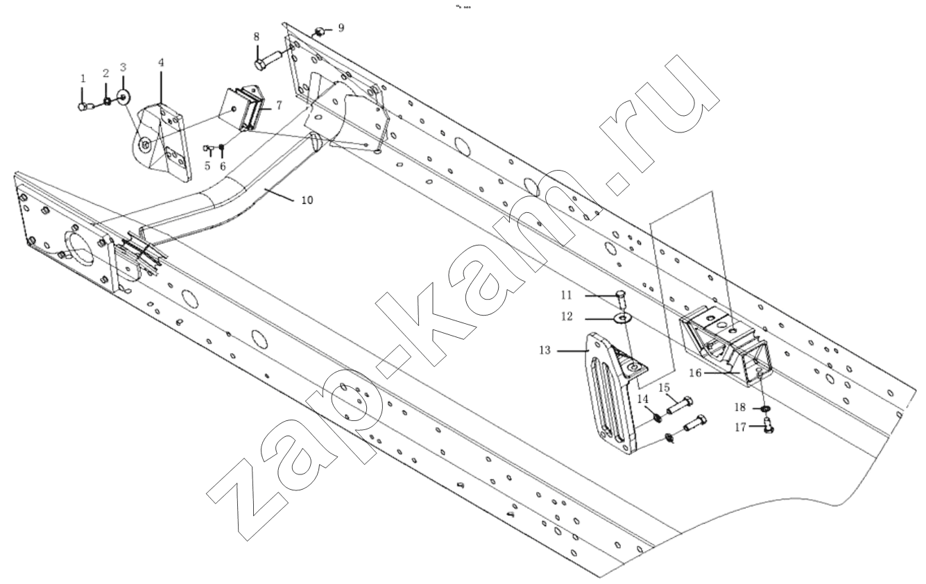 Схема/чертеж: WD12 (8X4) ENGINE SUSPENSION / Shaanxi Shacman F2000