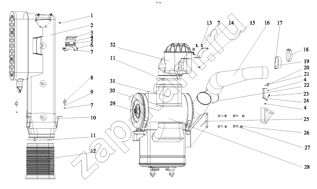 Схема/чертеж: AIR CLEANING DEVICE / Shaanxi Shacman F3000
