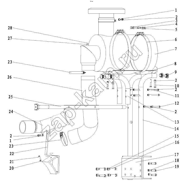 Схема/чертеж: AIR CLEANING DEVICE / Shaanxi Shacman F2000