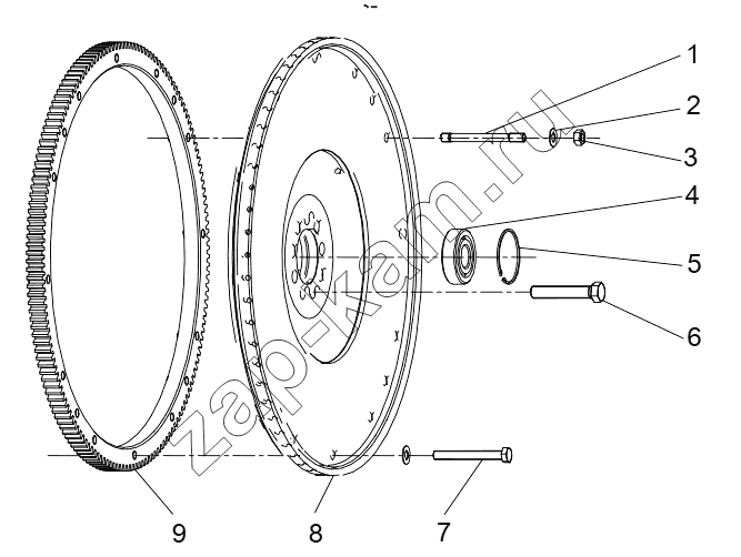 Схема/чертеж: A COMBINED FLYWHEEL GRP100020357 / Shaanxi Shacman F2000