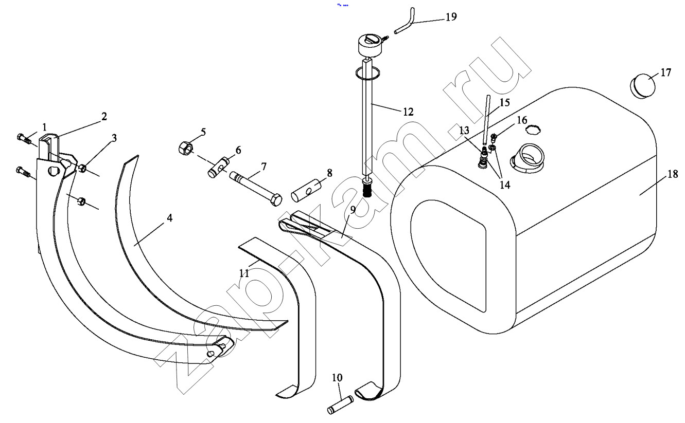 Схема/чертеж: ALUMINUM ALLOY FUEL TANK ASSEMBLY 400L / Shaanxi Shacman F2000