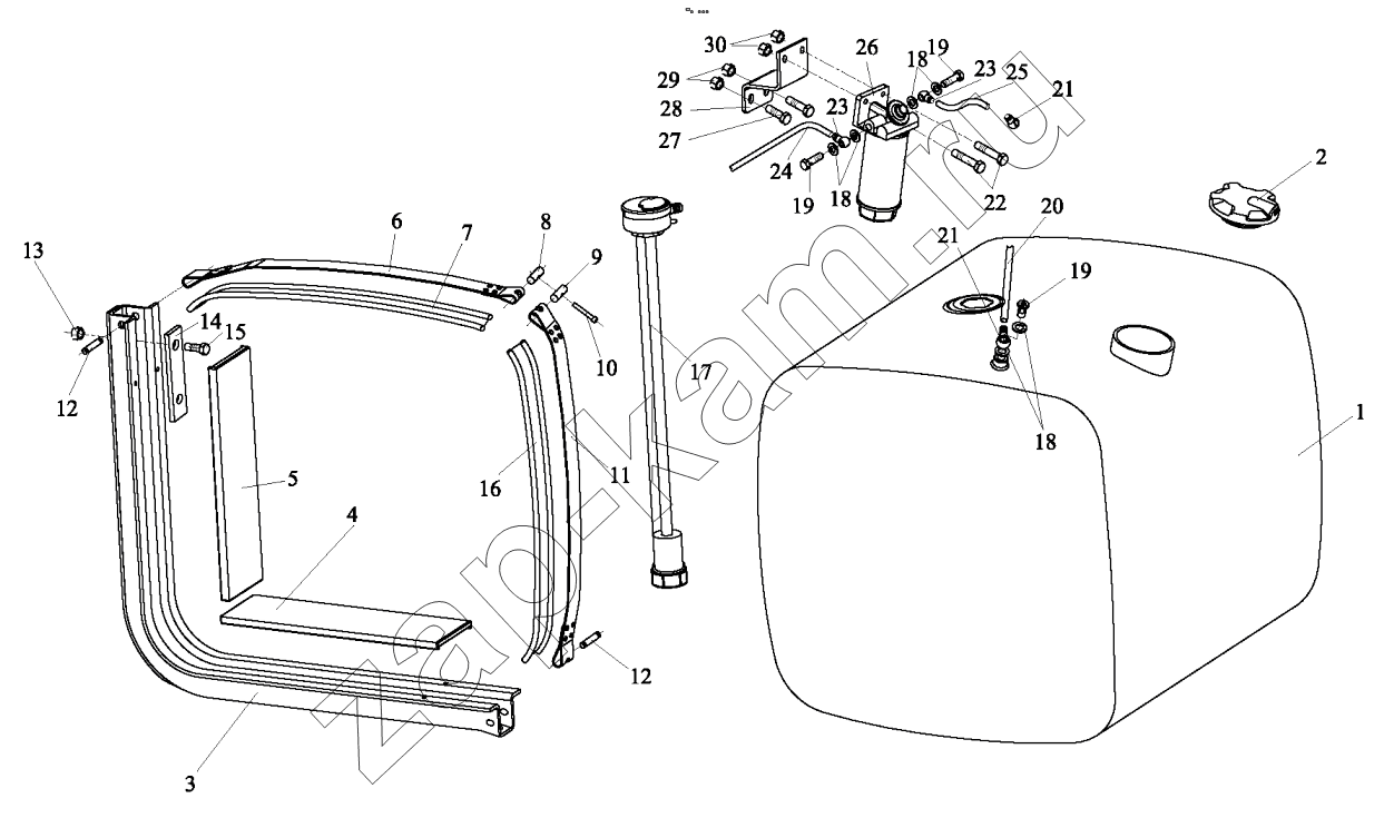 Схема/чертеж: FUEL TANK ASSEMBLY 380L / Shaanxi Shacman F3000