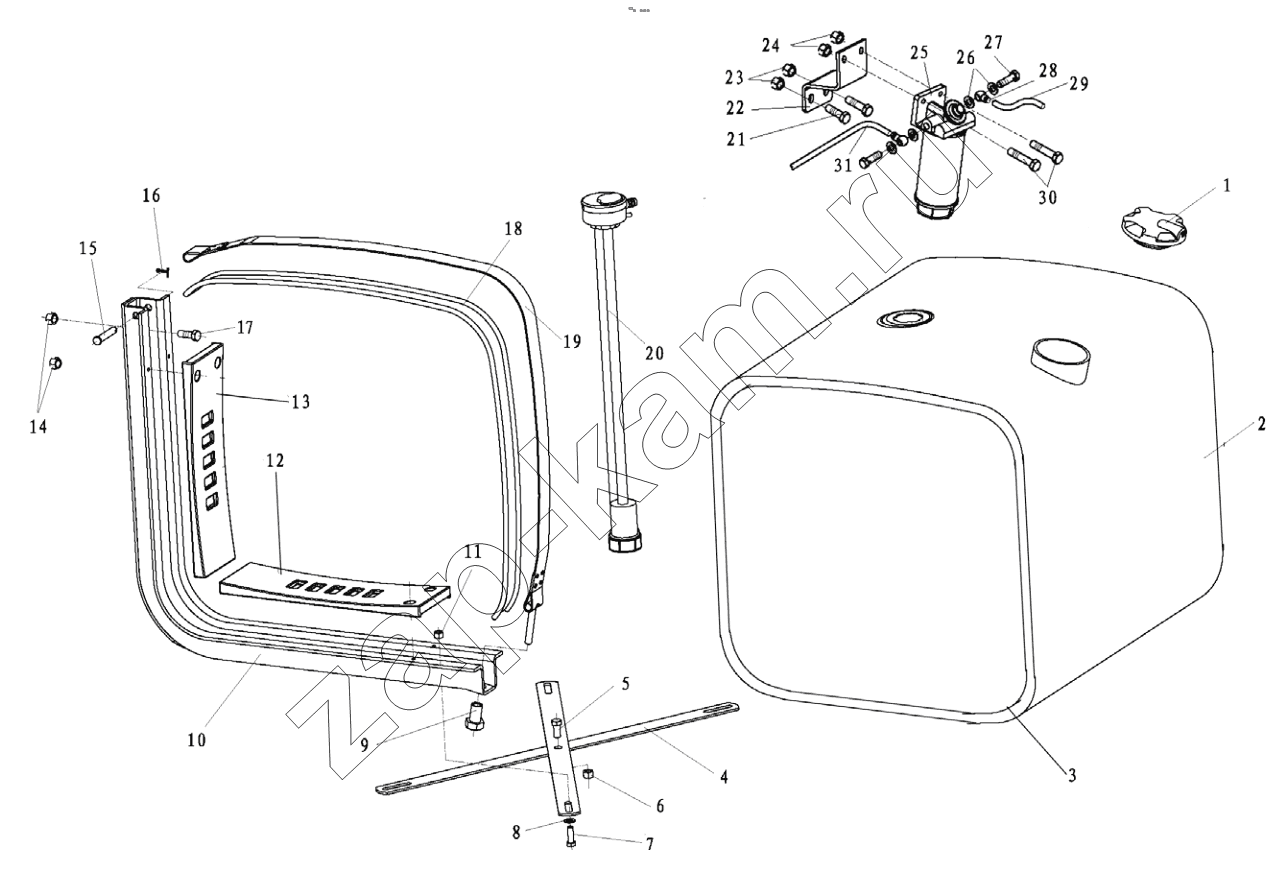 Схема/чертеж: FUEL RADIATOR SYSTEM / Shaanxi Shacman F3000