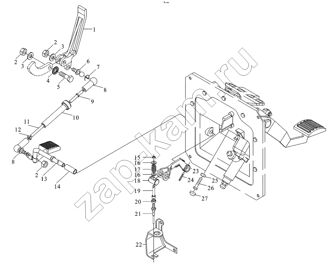 Схема/чертеж: ACCELEROGRAPH CONTROL DEVICE / Shaanxi Shacman F2000