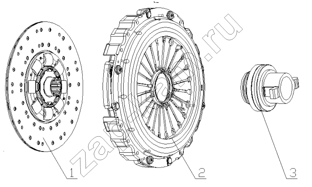 Схема/чертеж: Ф430 PULL DIAPHRAGM CLUTCH / Shaanxi Shacman F2000