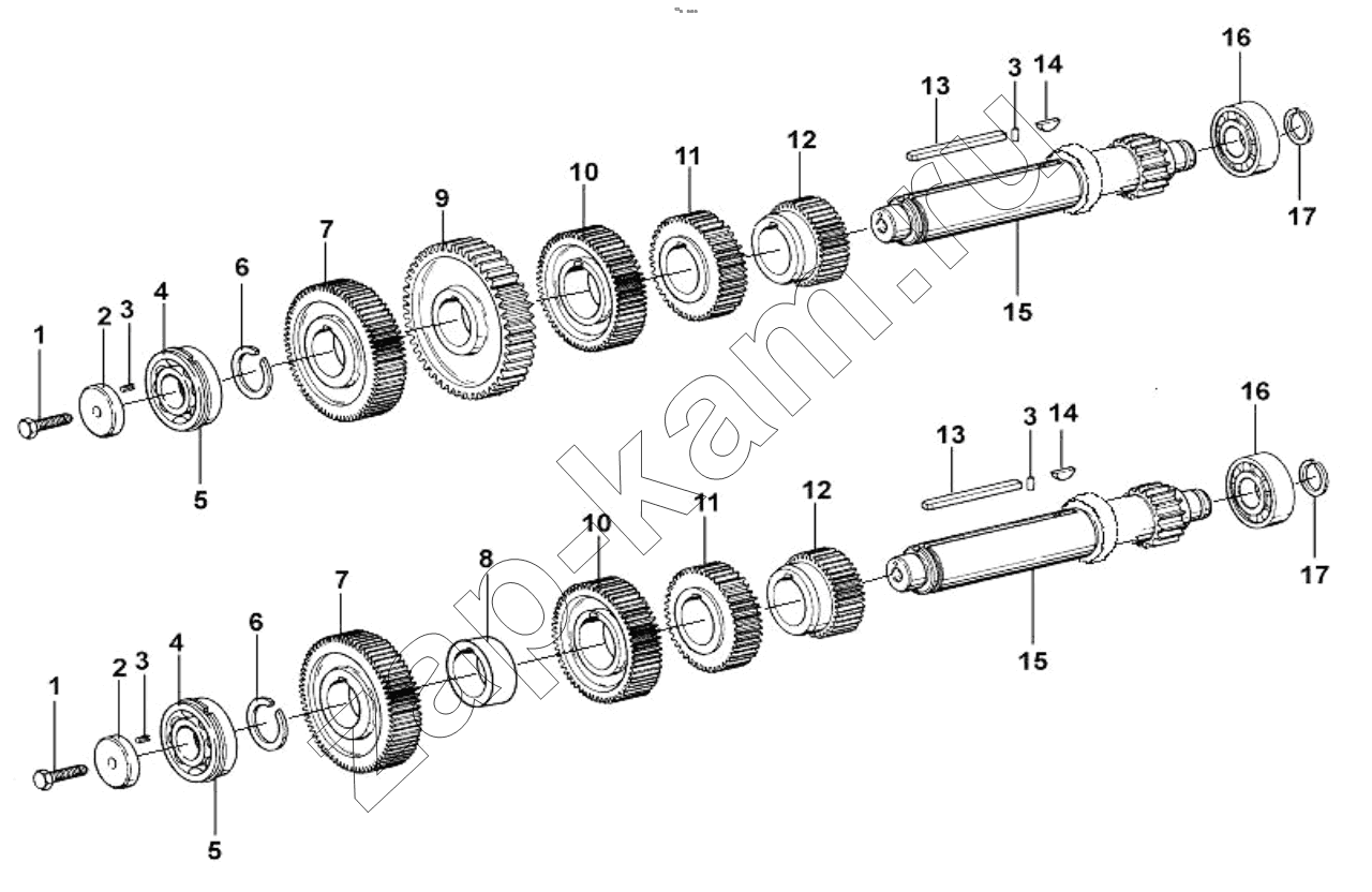 Схема/чертеж: 9JS135T-B COUNTERSHAFT ASSEMBLY / Shaanxi Shacman F3000