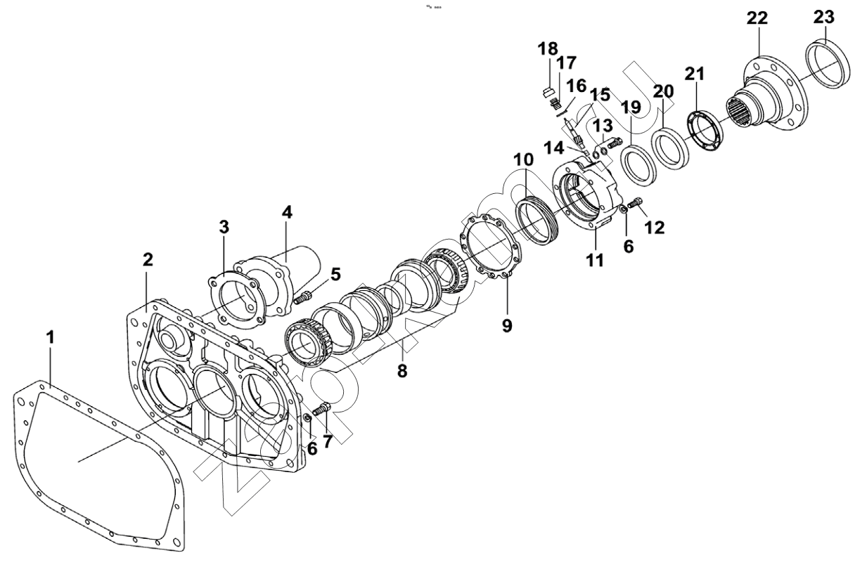 Схема/чертеж: 9JS135T-B REAR COVER ASSEMBLY / Shaanxi Shacman F3000