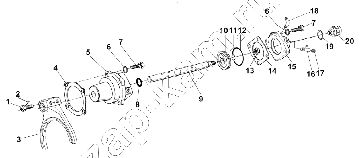 Схема/чертеж: 9JS135T-B AUXILIARY BOX CYLINDER ASSEMBLY / Shaanxi Shacman F3000