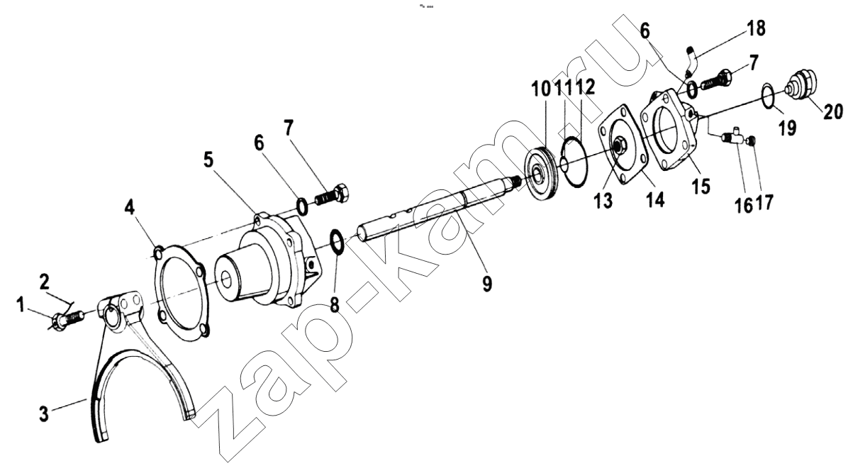 Схема/чертеж: RANGE GEAR CYLINDER (FAST 12JS180TA) / Shaanxi Shacman F3000