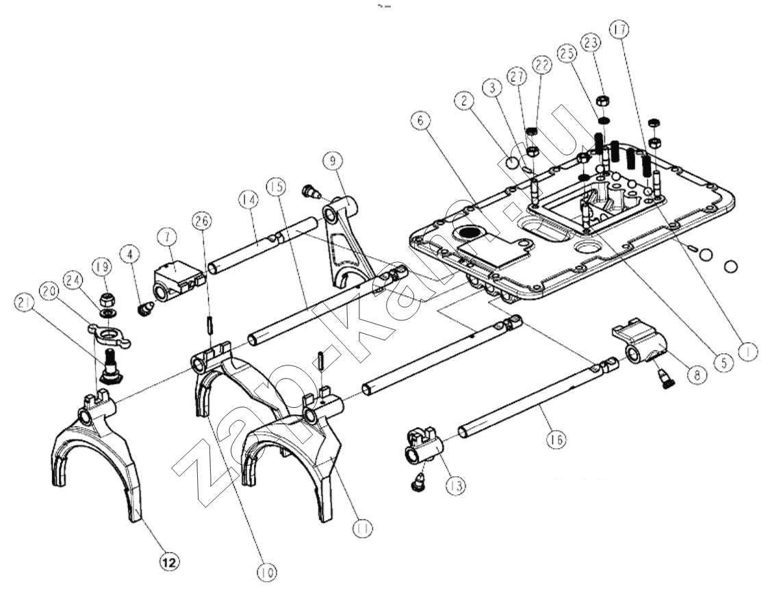 Схема/чертеж: UPPER COVER ASSEMBLY (FAST 12JS180TA) / Shaanxi Shacman F3000