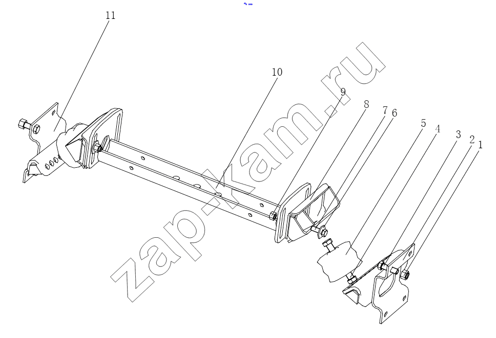 Схема/чертеж: GEAR BOX SUPPORT / Shaanxi Shacman F2000
