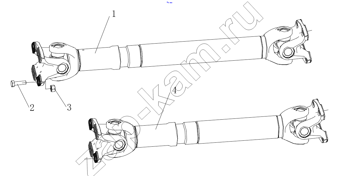 Схема/чертеж: F2000 TRANSMISSION SHAFT / Shaanxi Shacman F3000