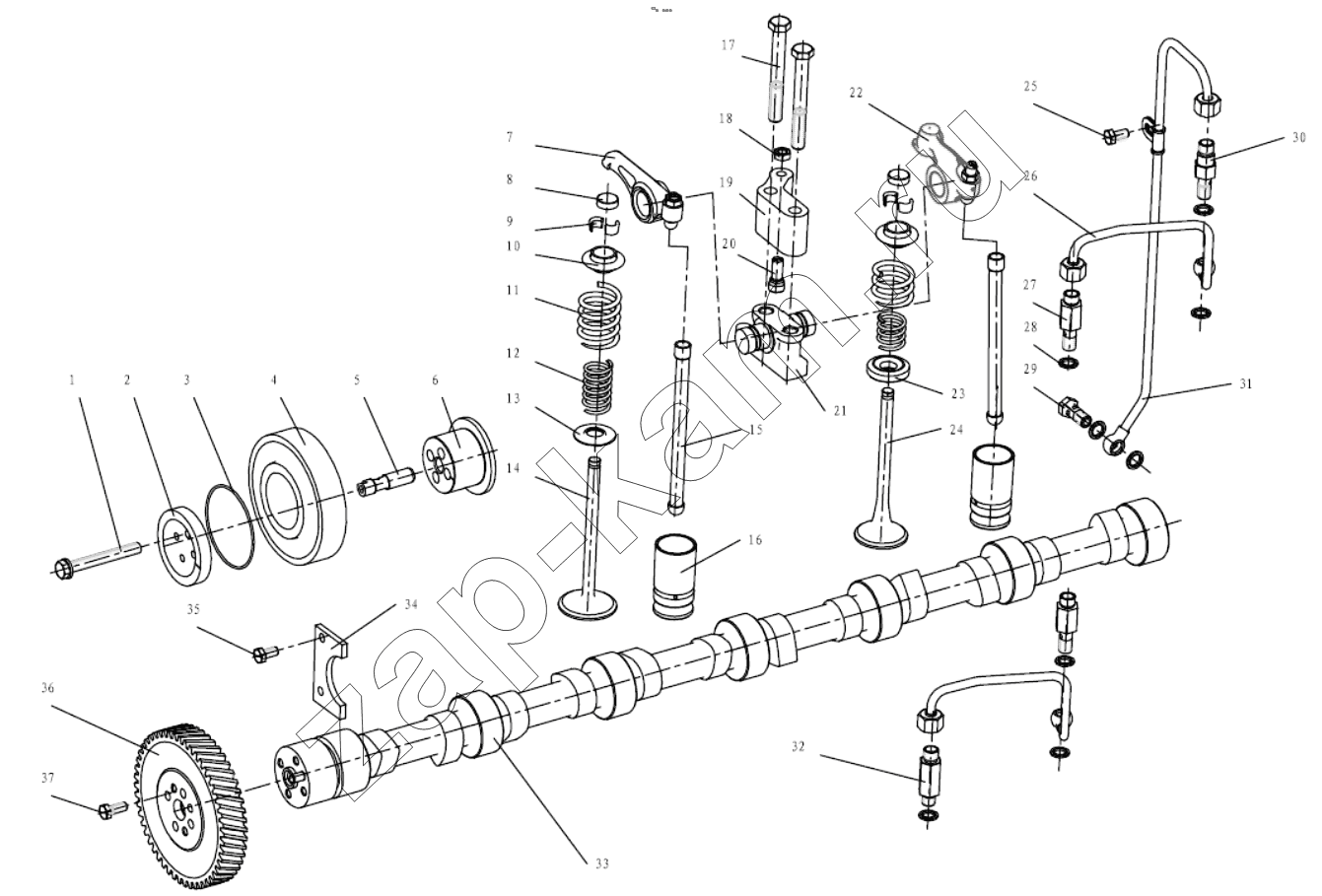 Схема/чертеж: A COMBINED VALVE TRAIN GRP100050029 / Shaanxi Shacman F3000