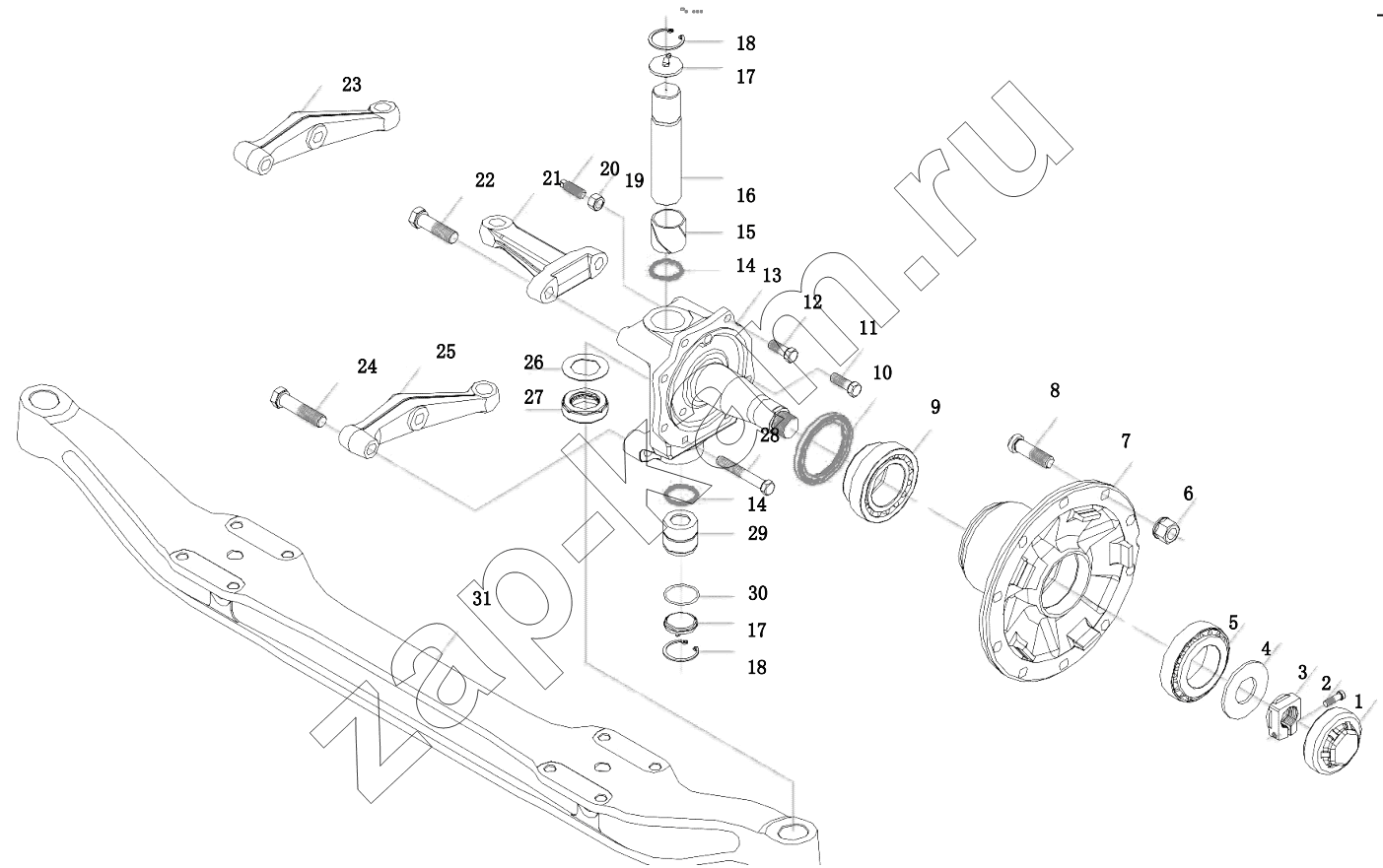 Схема/чертеж: MAN 9.5 TON STEERING SHAFT / Shaanxi Shacman F3000