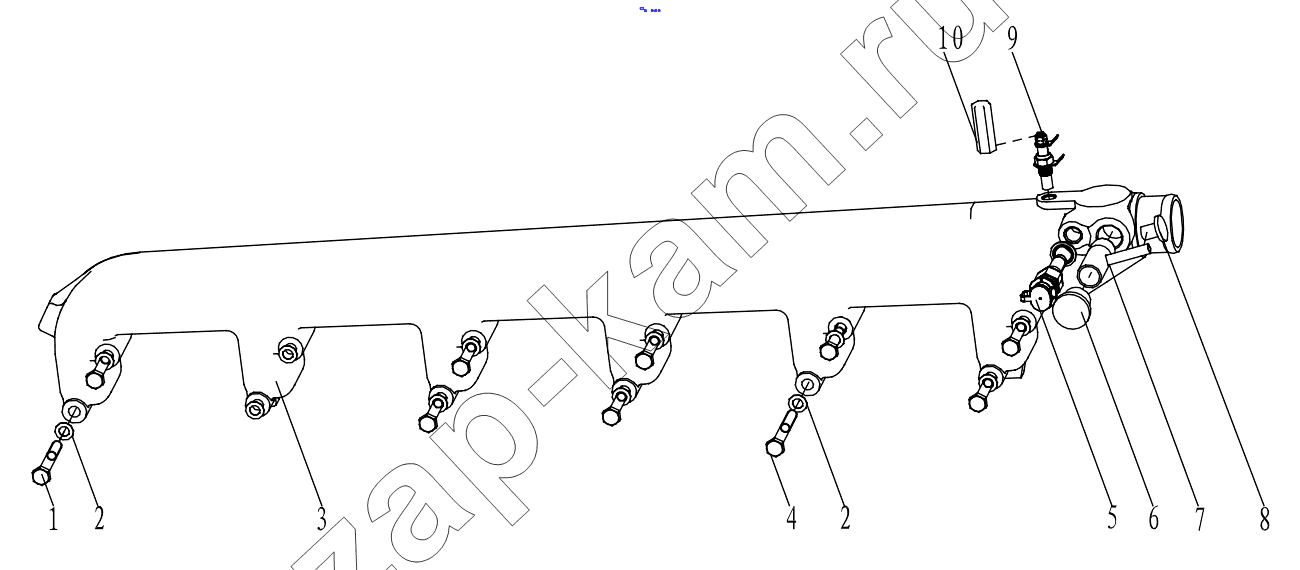 Схема/чертеж: A COMBINED OUTLET PIPE GRP100040211 / Shaanxi Shacman F3000