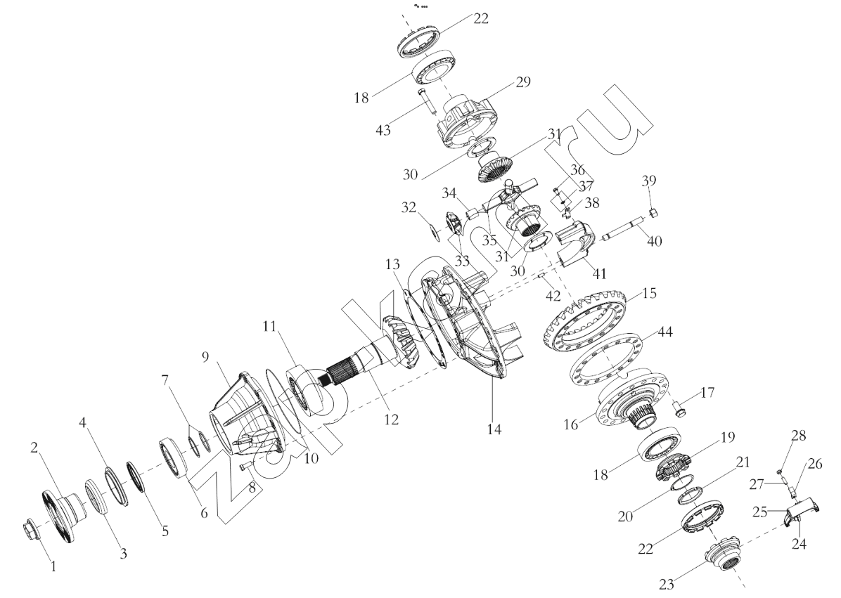 Схема/чертеж: STR REAR AXLE DRIVE DEVICE / Shaanxi Shacman F2000