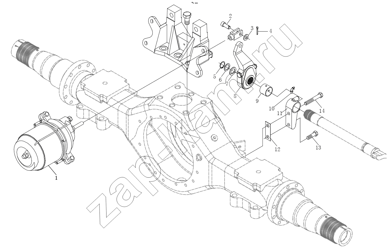 Схема/чертеж: STR DRIVE AXLE BRAKE II / Shaanxi Shacman F3000
