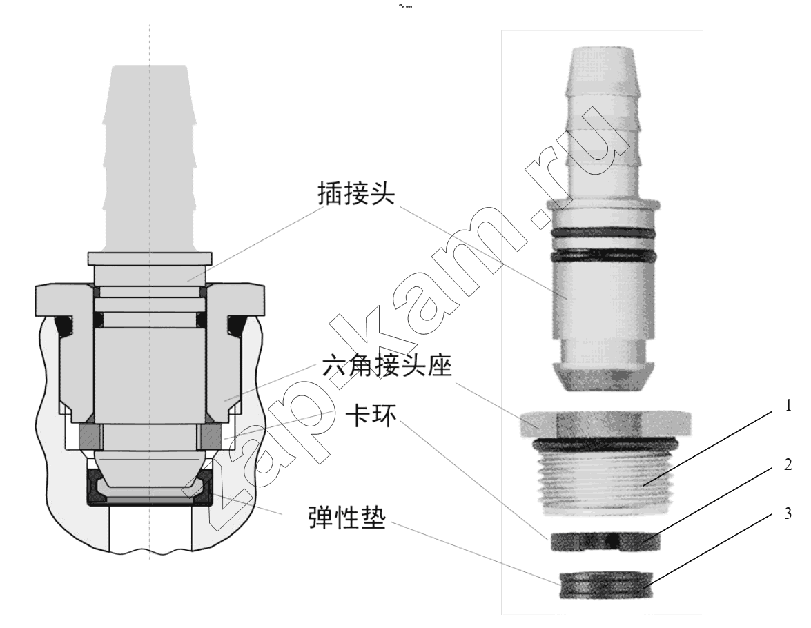 Схема/чертеж: CONNECTING PARTS, LINE & NIPPLE JOINT / Shaanxi Shacman F3000