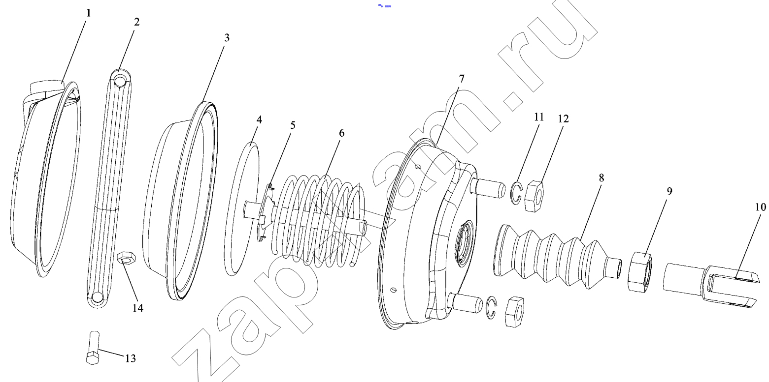 Схема/чертеж: DIAPHRAGM BRAKE CHAMBER / Shaanxi Shacman F3000