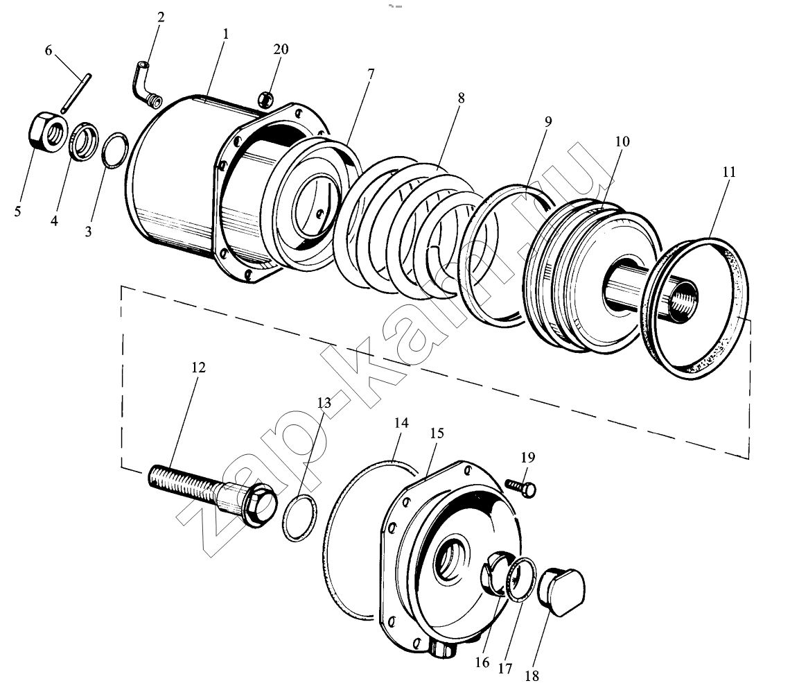 Схема/чертеж: AUX.BRAKE CHAMBER / Shaanxi Shacman F3000