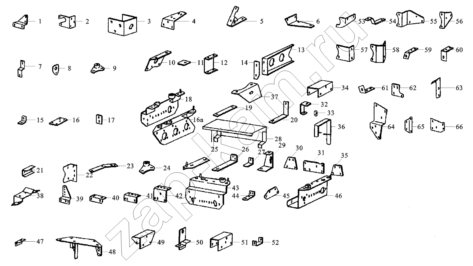 Схема/чертеж: SUPPORT FOR BRAKE / Shaanxi Shacman F2000