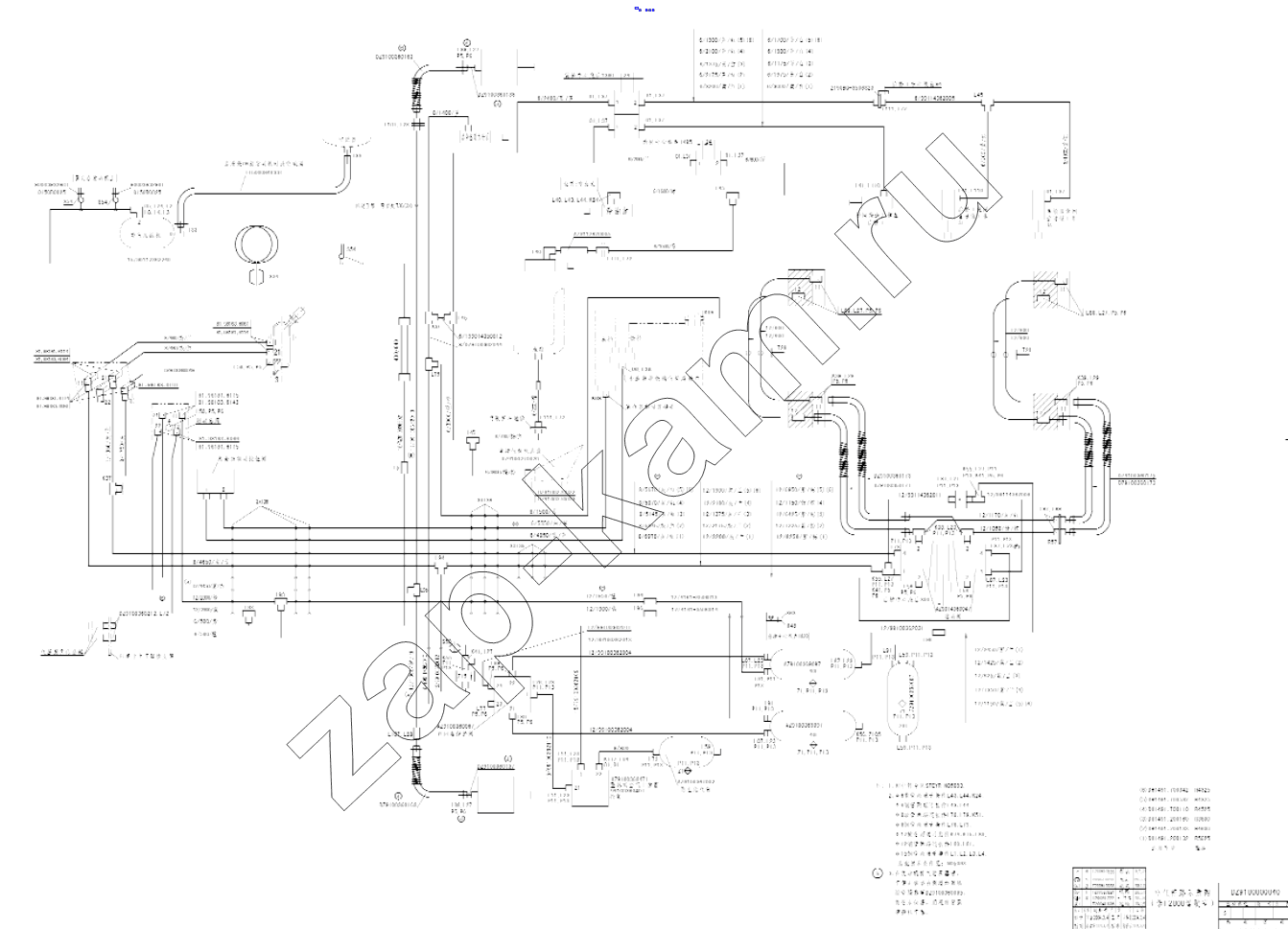 Схема/чертеж: SCHEMATIC DIAGRAM OF AIR PIPELINE / Shaanxi Shacman F3000